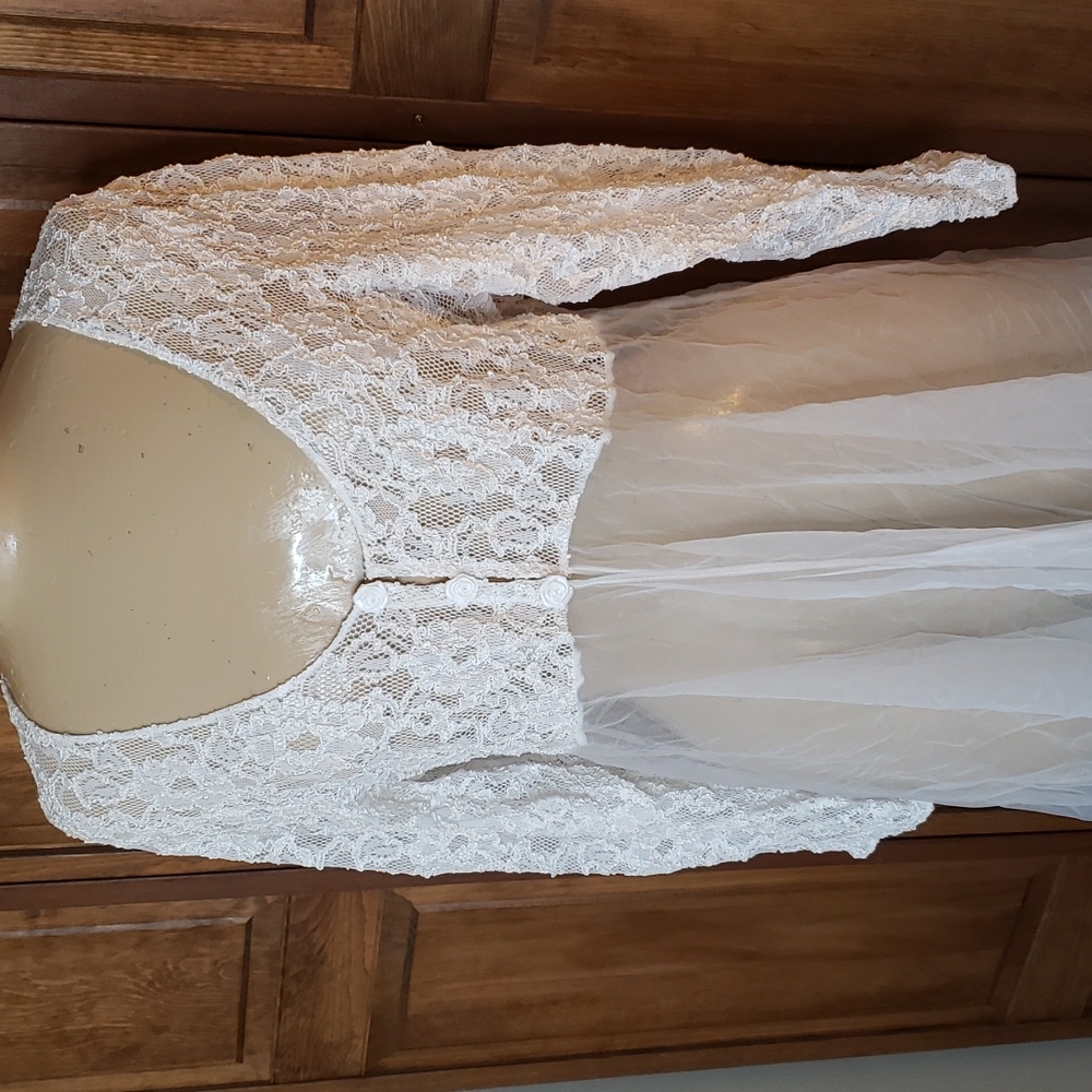 Val Mode Vintage Sheer Lace Lingerie Robe Sz L